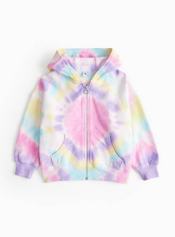 Pink Tie Dye Zip-Through Hoodie  5 years